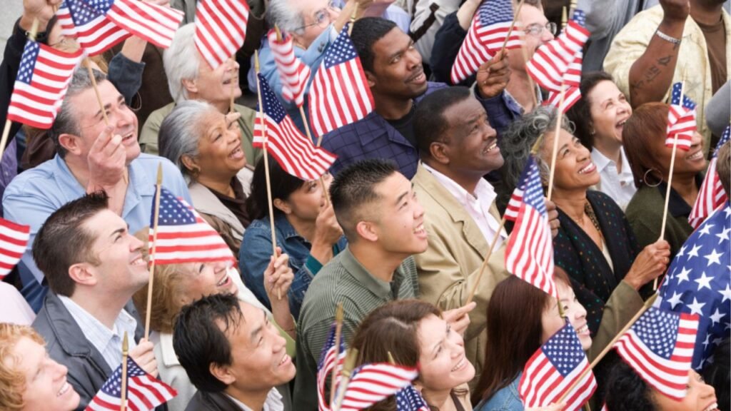 People Holding US Flag